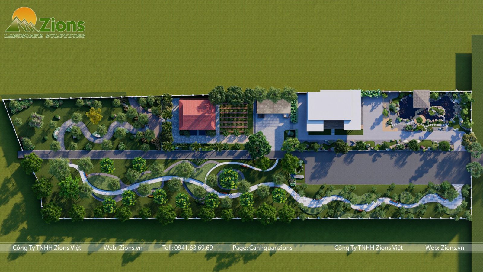 Thiết kế cảnh quan nhà vườn nghỉ dưỡng zions